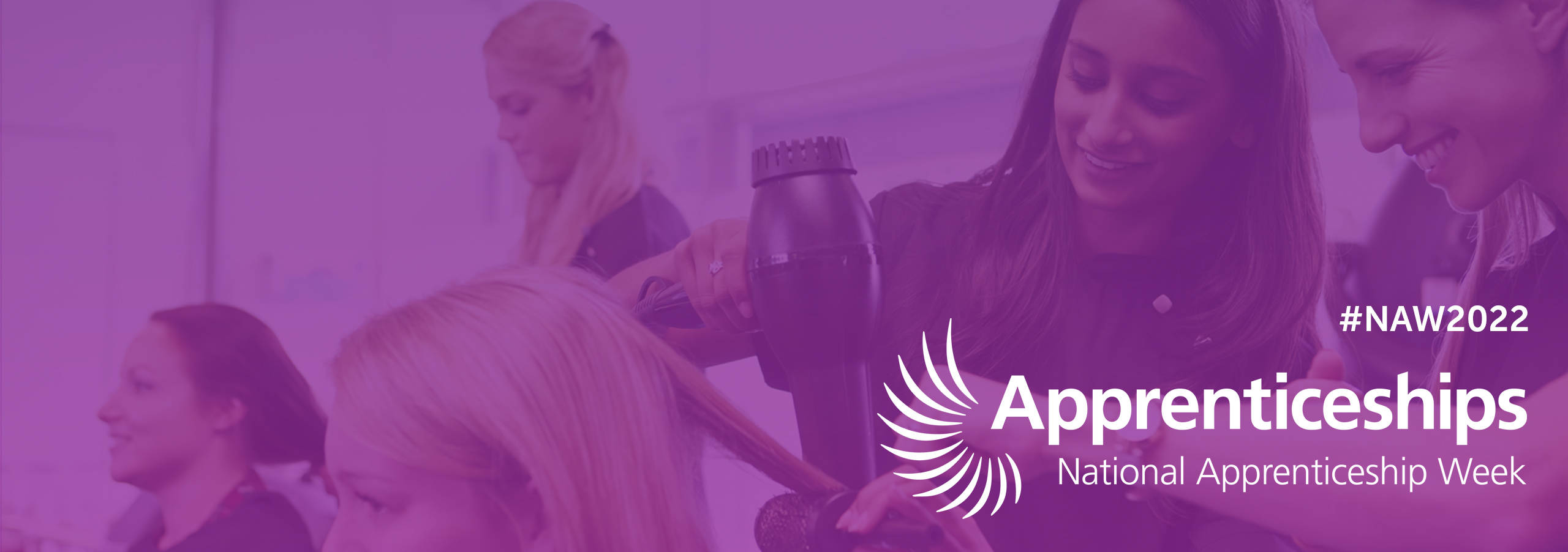 Apprentices styling hair -VTCT National Apprenticeship Week 2022